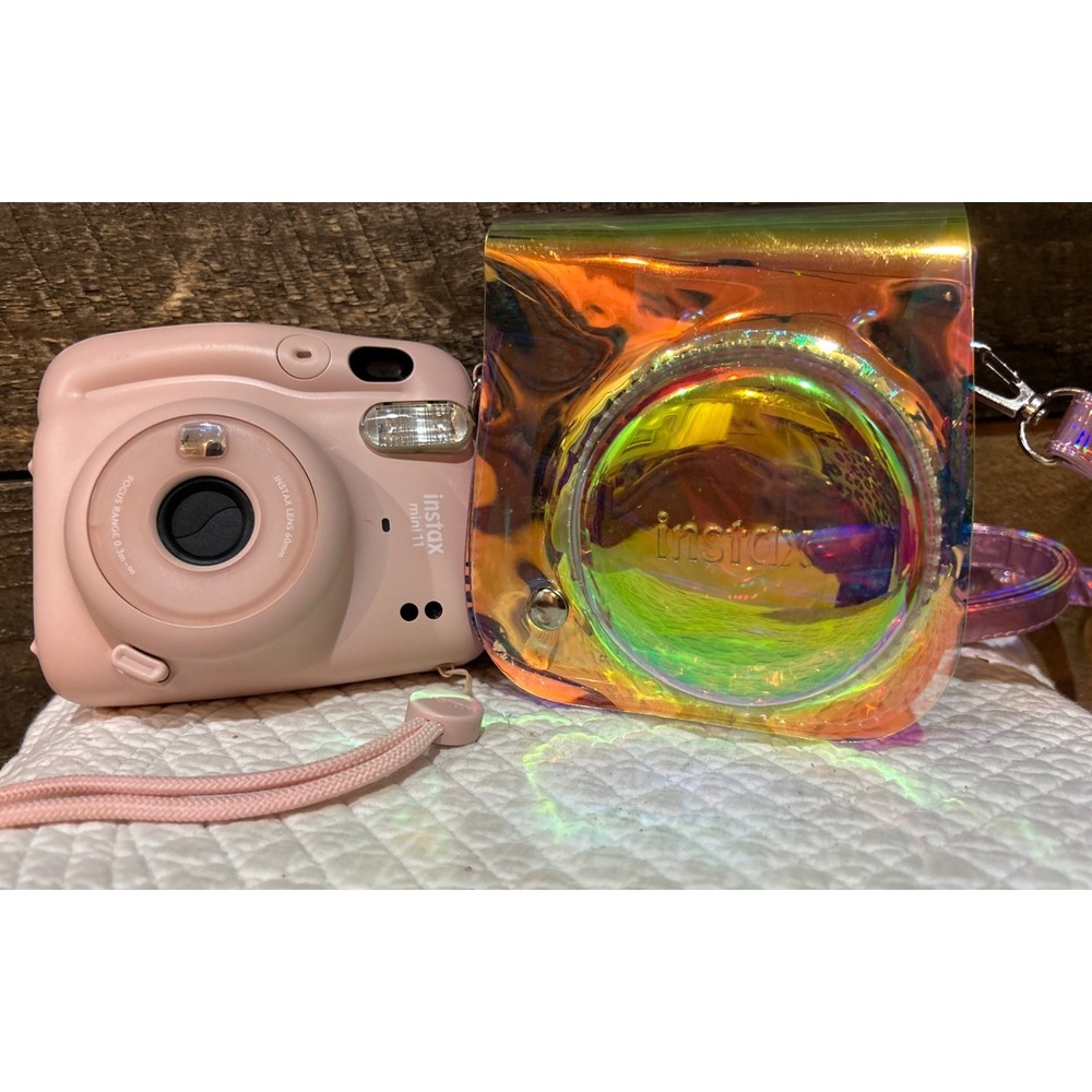 Fujifilm - instax mini 11 Instant Film Camera - Blush Pink-with cover/case